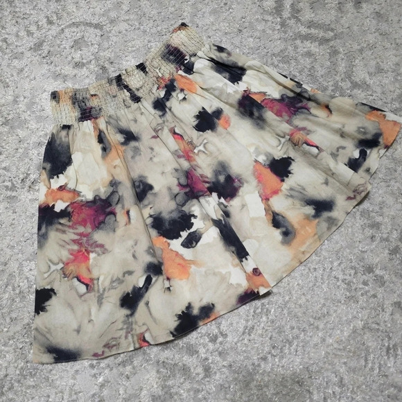 NEW YORK & COMPANY 100% Cotton Smocked Waist Tie Dye Circle Skirt, Lined, M - Picture 9 of 15